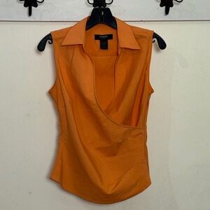 Express - Women's Orange Sleeveless Blouse